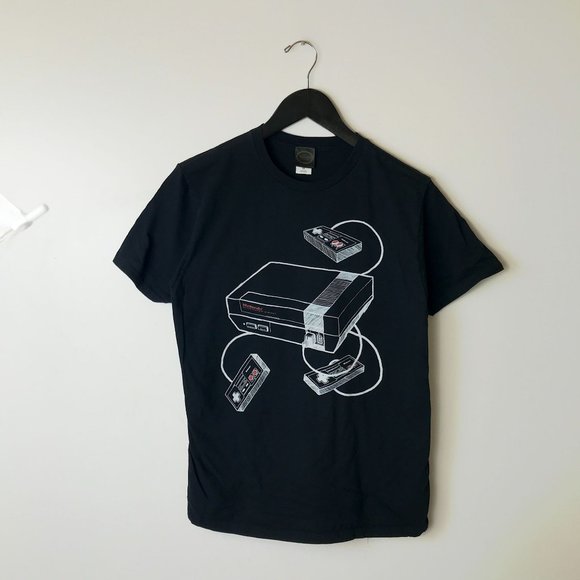Nintendo Classic Game Console T Shirt Adult Black M Medium Video Game Solid Logo - Picture 7 of 10